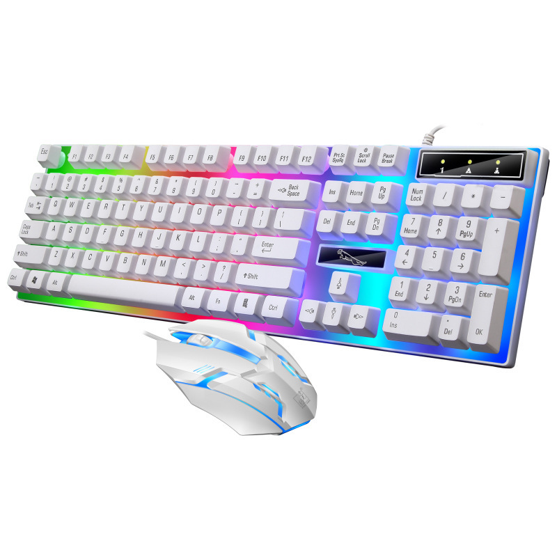 T315 Professional 104 Keys USB 2.0 Backlit LED Keyboard Mouse Combos Home Notebook Desktop Computer ABS Plastic Mechanical Game