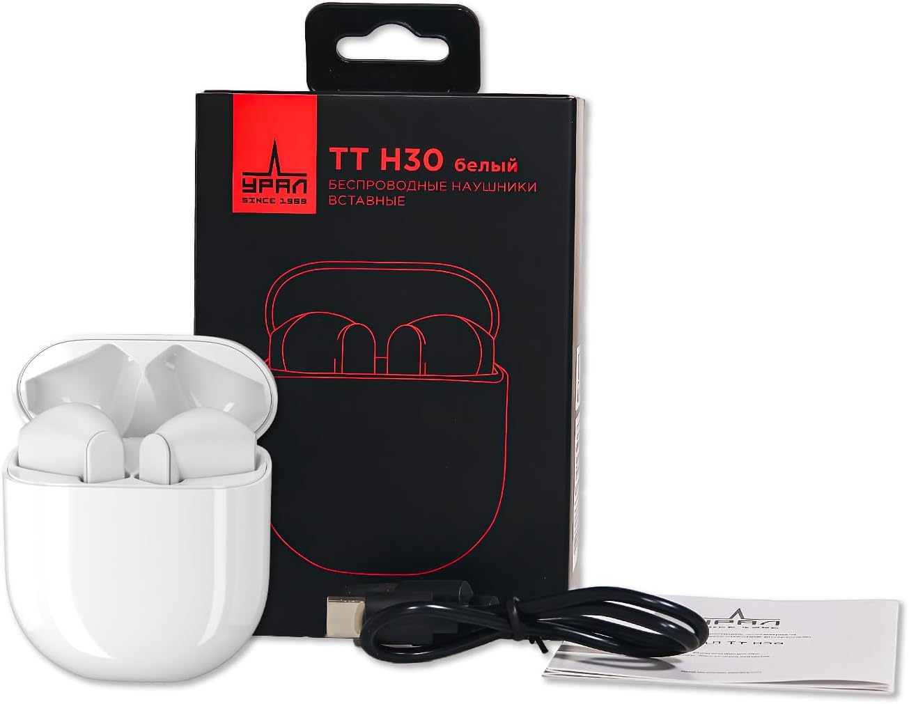 TT H30 Wireless TWS Earphones Charging Case LED Indicator Voice Assistant ANC IPX4 Waterproof Long Playtime Black Airoha AAC